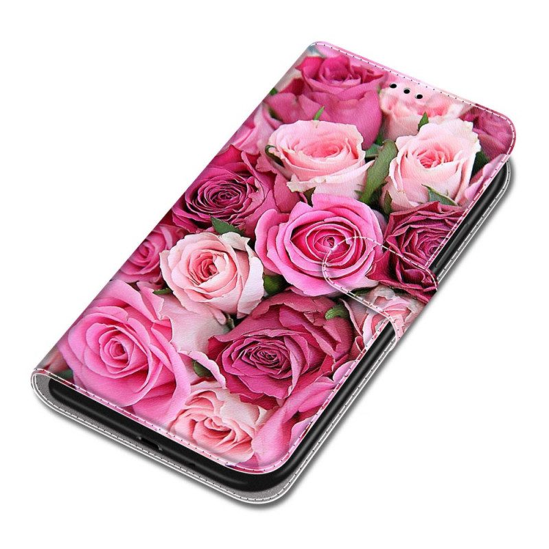 Folio-hoesje voor Xiaomi Redmi Note 10 Pro Met Ketting Riem Rozen