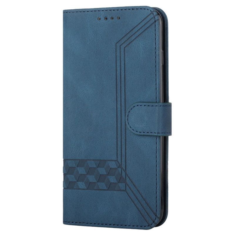 Folio-hoesje voor Xiaomi Redmi Note 10 Pro Met Ketting Strip Geometrische Fries