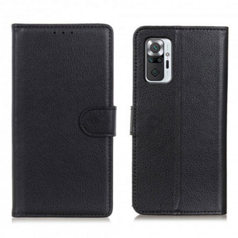 Folio-hoesje voor Xiaomi Redmi Note 10 Pro Premium Litchi-leereffect