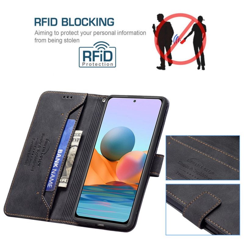 Folio-hoesje voor Xiaomi Redmi Note 10 Pro Rfid Binfen-kleur