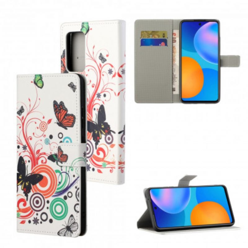 Folio-hoesje voor Xiaomi Redmi Note 10 Pro Vlinders En Bloemen