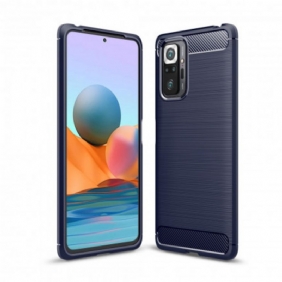 Hoesje voor Xiaomi Redmi Note 10 Pro Geborstelde Koolstofvezel