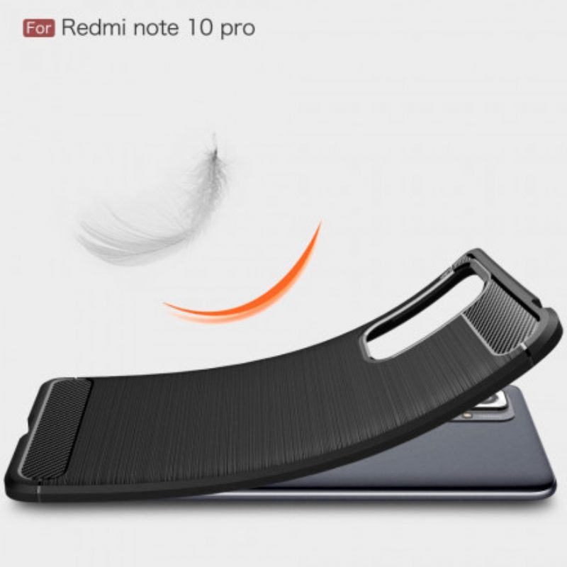 Hoesje voor Xiaomi Redmi Note 10 Pro Geborstelde Koolstofvezel