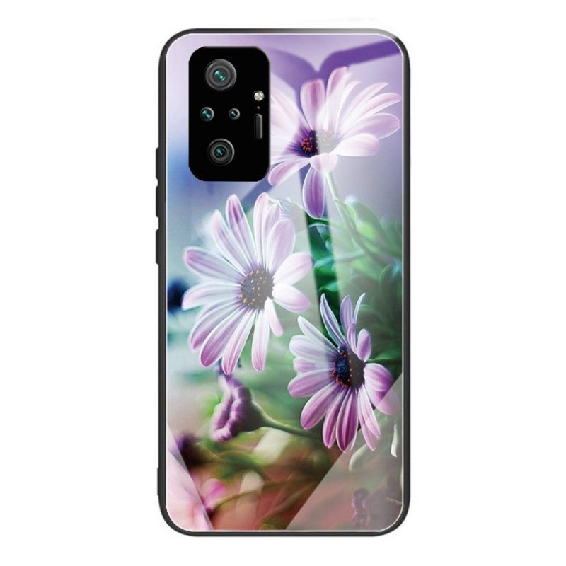 Hoesje voor Xiaomi Redmi Note 10 Pro Gehard Glas Realistische Bloemen