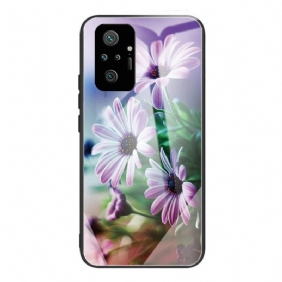 Hoesje voor Xiaomi Redmi Note 10 Pro Gehard Glas Realistische Bloemen