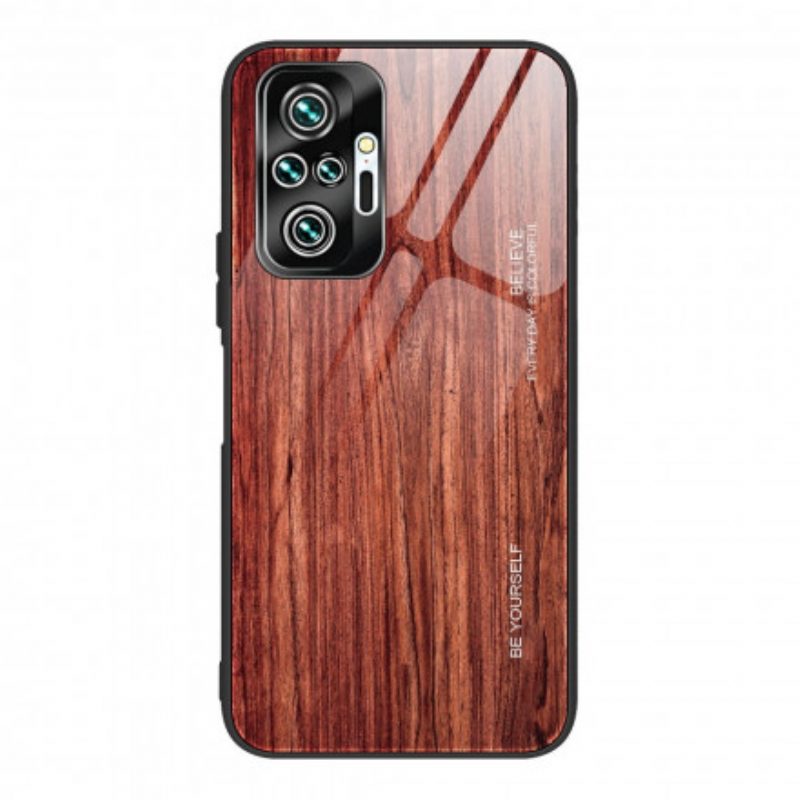 Hoesje voor Xiaomi Redmi Note 10 Pro Houtdesign Gehard Glas