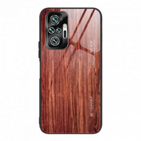 Hoesje voor Xiaomi Redmi Note 10 Pro Houtdesign Gehard Glas