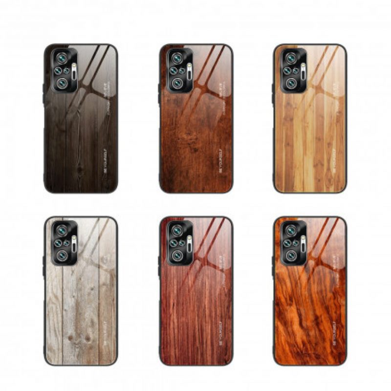 Hoesje voor Xiaomi Redmi Note 10 Pro Houtdesign Gehard Glas