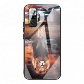 Hoesje voor Xiaomi Redmi Note 10 Pro Lion Cub's Dream Gehard Glas