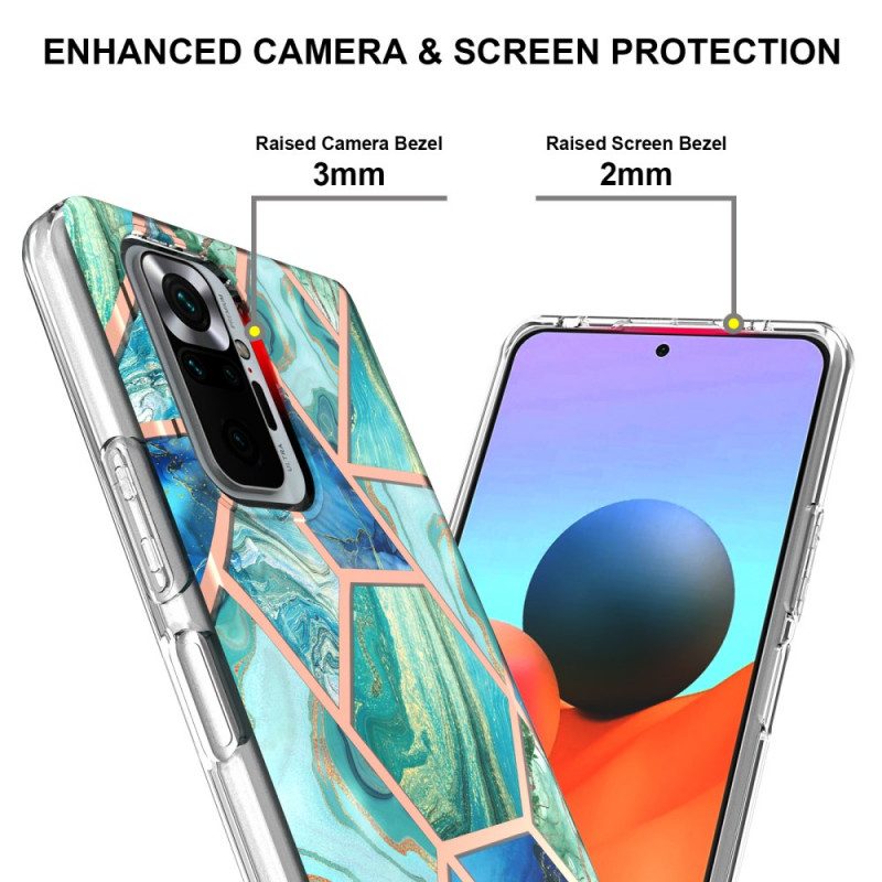 Hoesje voor Xiaomi Redmi Note 10 Pro Marmer Met Intense Geometrie