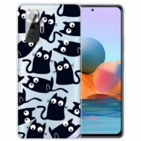 Hoesje voor Xiaomi Redmi Note 10 Pro Meerdere Zwarte Katten