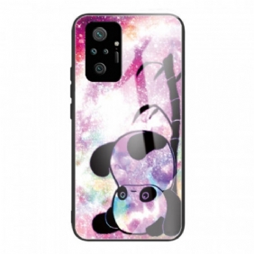 Hoesje voor Xiaomi Redmi Note 10 Pro Panda En Bamboe Gehard Glas