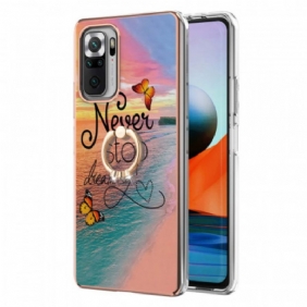 Hoesje voor Xiaomi Redmi Note 10 Pro Ring-support Stop Nooit Met Dromen