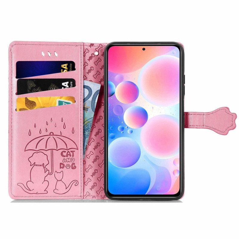 Leren Hoesje voor Xiaomi Redmi Note 10 Pro Geanimeerde Dieren