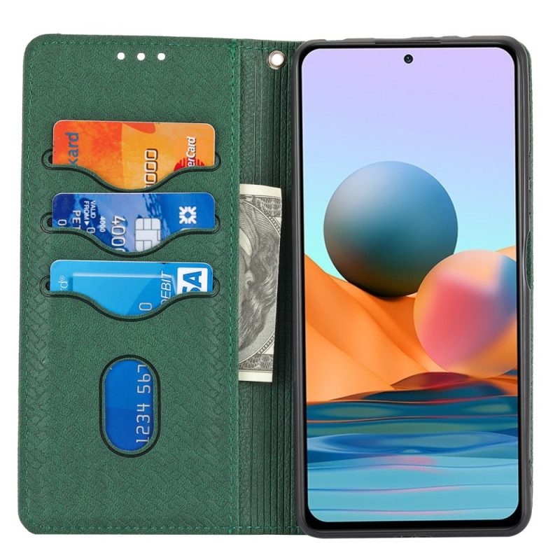 Leren Hoesje voor Xiaomi Redmi Note 10 Pro Met Ketting Geweven Leren Stijl Met Bandjes