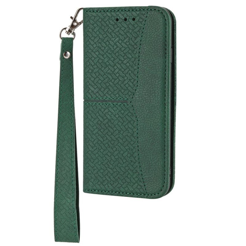 Leren Hoesje voor Xiaomi Redmi Note 10 Pro Met Ketting Geweven Leren Stijl Met Bandjes