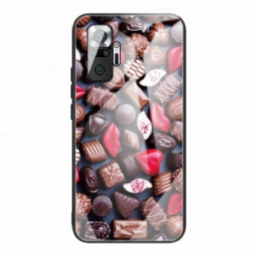 Telefoonhoesje voor Xiaomi Redmi Note 10 Pro Chocolade Gehard Glas