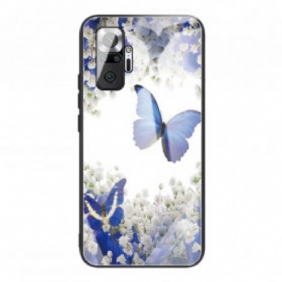 Telefoonhoesje voor Xiaomi Redmi Note 10 Pro Vlinders Design Gehard Glas