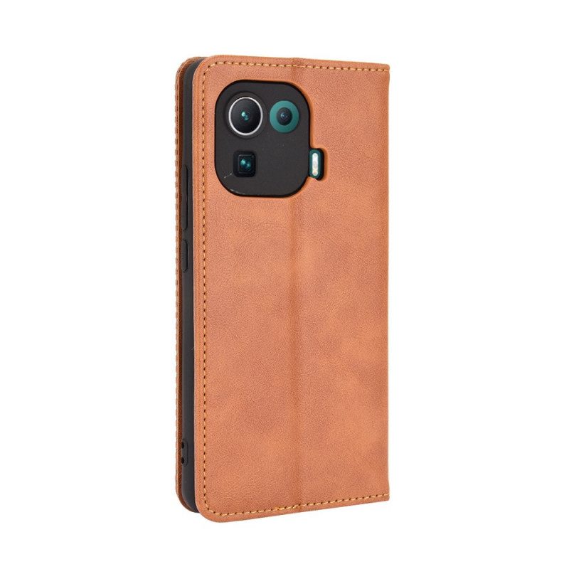 Bescherming Hoesje voor Xiaomi Mi 11 Pro Folio-hoesje Gestileerd Vintage Leereffect