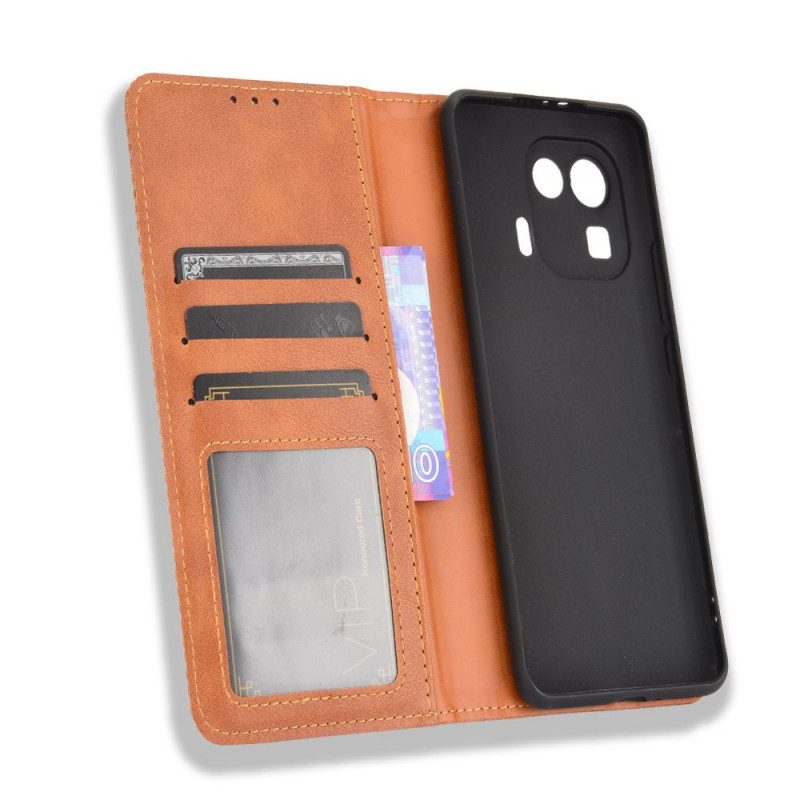 Bescherming Hoesje voor Xiaomi Mi 11 Pro Folio-hoesje Gestileerd Vintage Leereffect