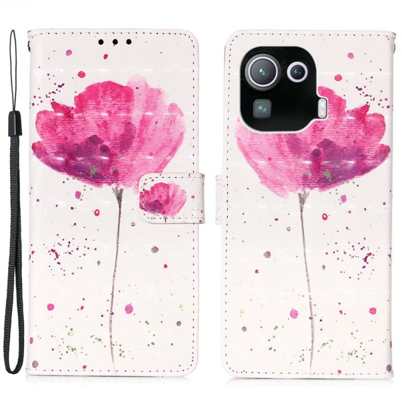 Hoesje Folio-hoesje voor Xiaomi Mi 11 Pro Aquarel Papaver