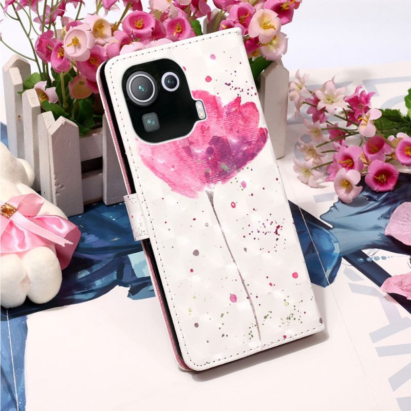 Hoesje Folio-hoesje voor Xiaomi Mi 11 Pro Aquarel Papaver