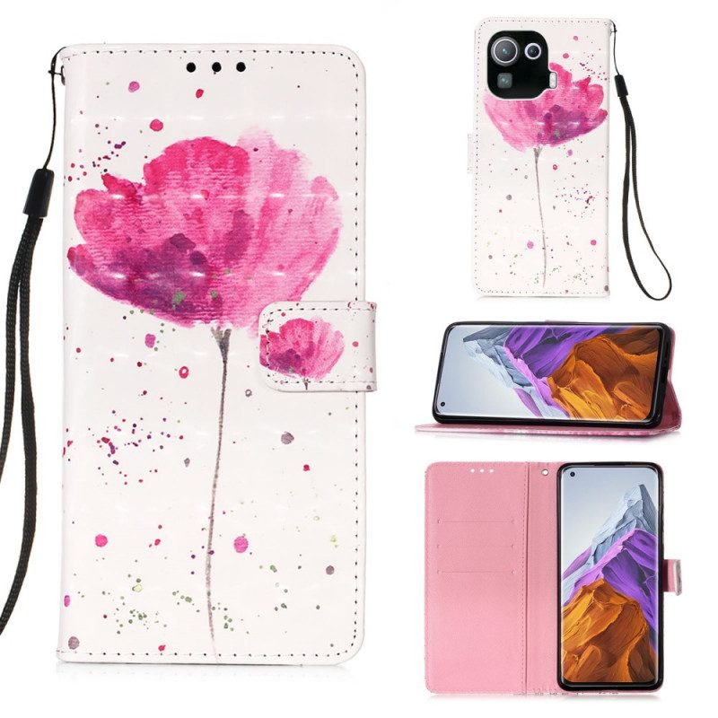 Hoesje Folio-hoesje voor Xiaomi Mi 11 Pro Aquarel Papaver