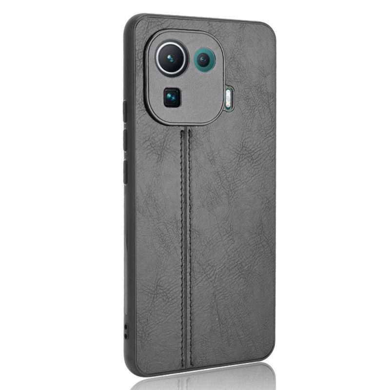 Hoesje voor Xiaomi Mi 11 Pro Couture-leereffect