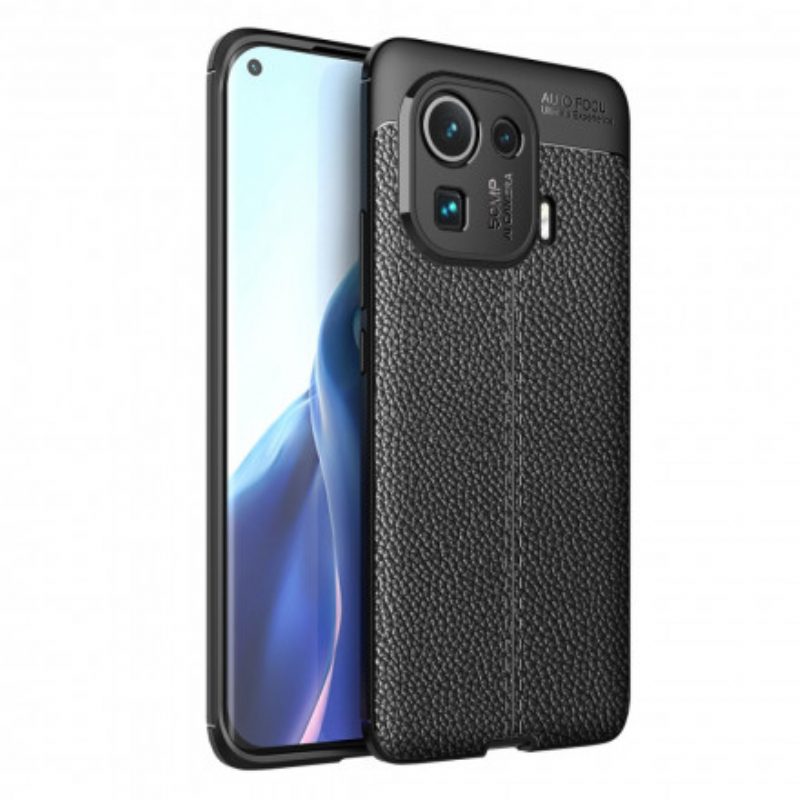 Hoesje voor Xiaomi Mi 11 Pro Dubbellijnig Litchi-leereffect