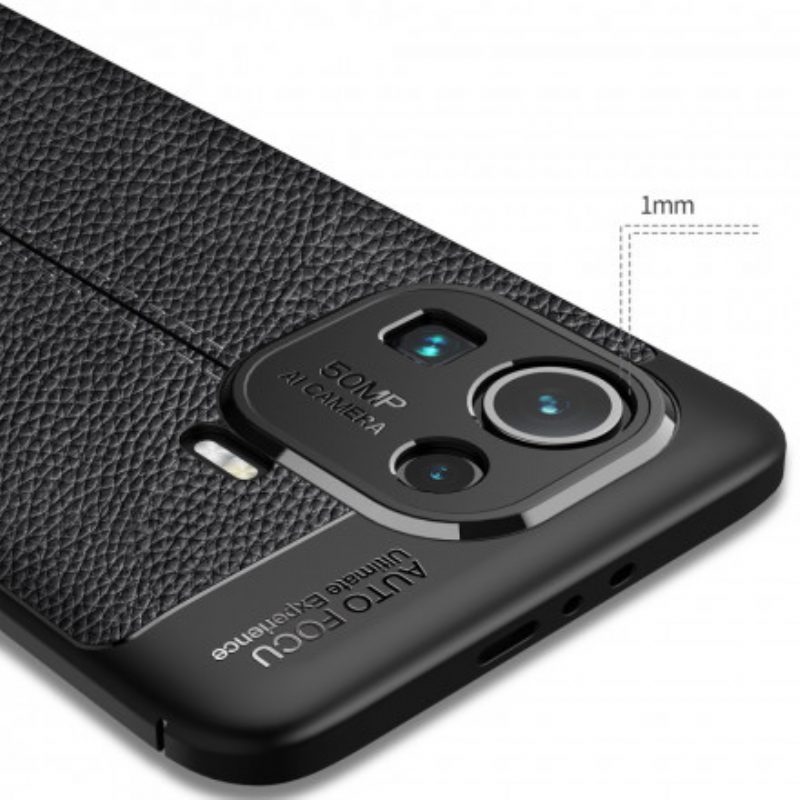 Hoesje voor Xiaomi Mi 11 Pro Dubbellijnig Litchi-leereffect