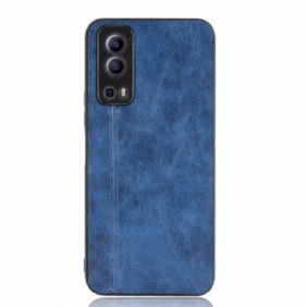 Hoesje voor Vivo Y72 5G Couture-leereffect