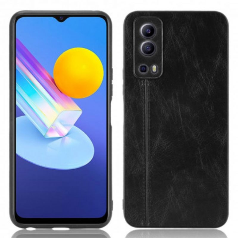 Hoesje voor Vivo Y72 5G Couture-leereffect