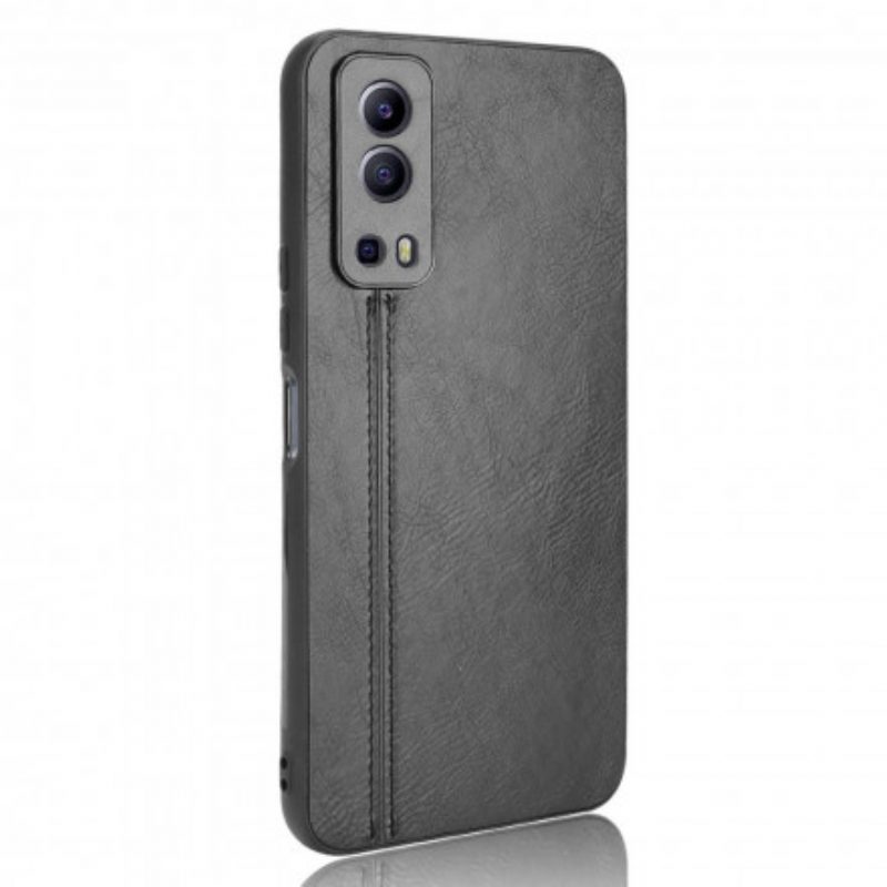 Hoesje voor Vivo Y72 5G Couture-leereffect