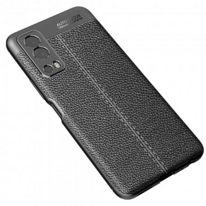 Hoesje voor Vivo Y72 5G Dubbellijnig Litchi-leereffect