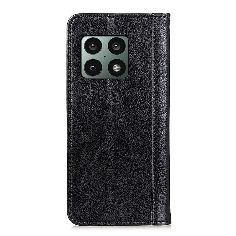 Bescherming Hoesje voor OnePlus 10 Pro 5G Folio-hoesje Litchi Leer Gekleurde Versie