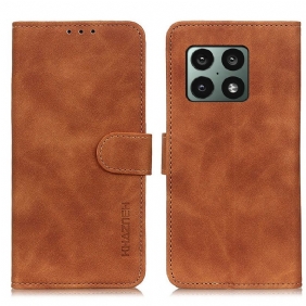 Folio-hoesje voor OnePlus 10 Pro 5G Mat Vintage Leereffect Khazneh