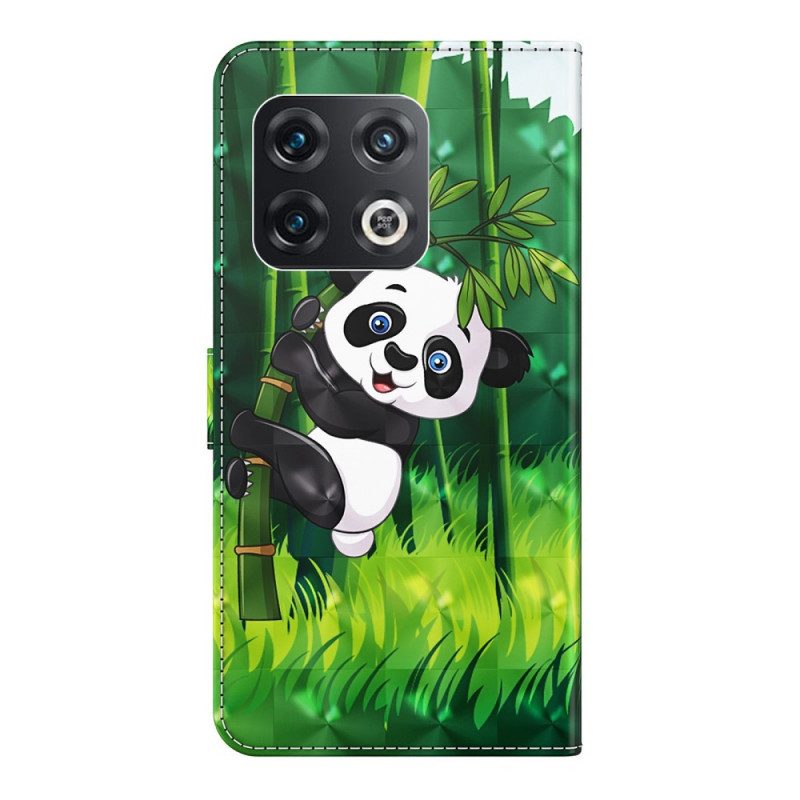 Leren Hoesje voor OnePlus 10 Pro 5G Met Ketting Strakke Panda