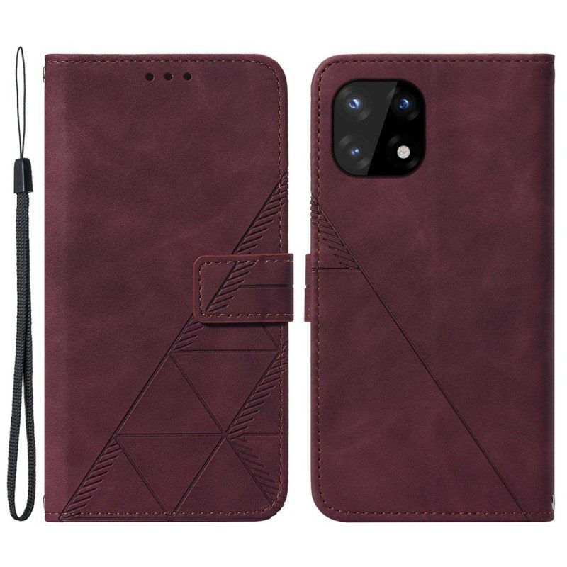 Leren Hoesje voor OnePlus 10 Pro 5G Piramide Leereffect