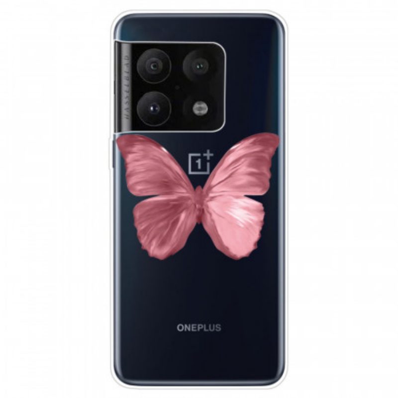 Telefoonhoesje voor OnePlus 10 Pro 5G Roze Vlinderslang