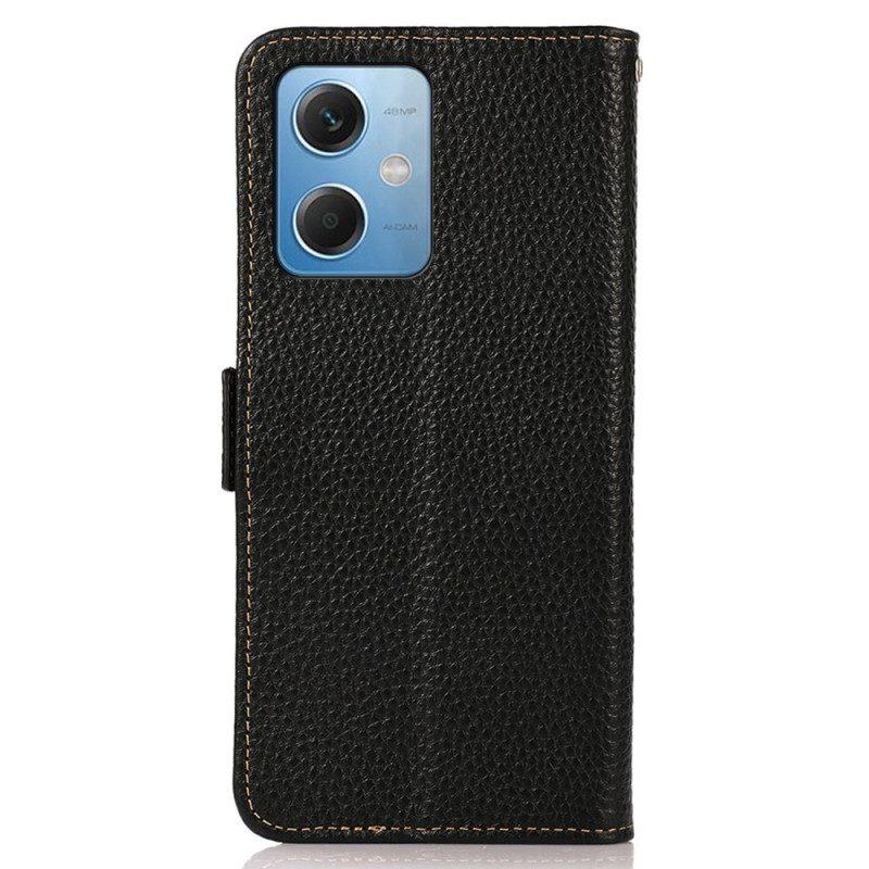 Leren Hoesje voor Poco X5 5G Lychee Leer Khazneh Rfid