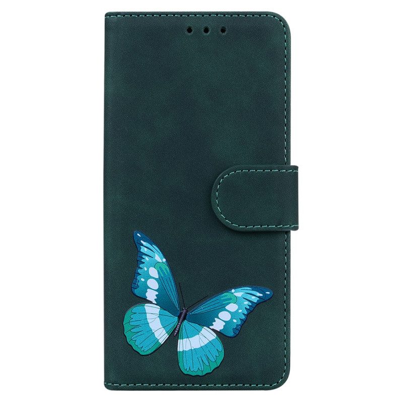 Leren Hoesje voor Poco X5 5G Vlinder Ontwerp