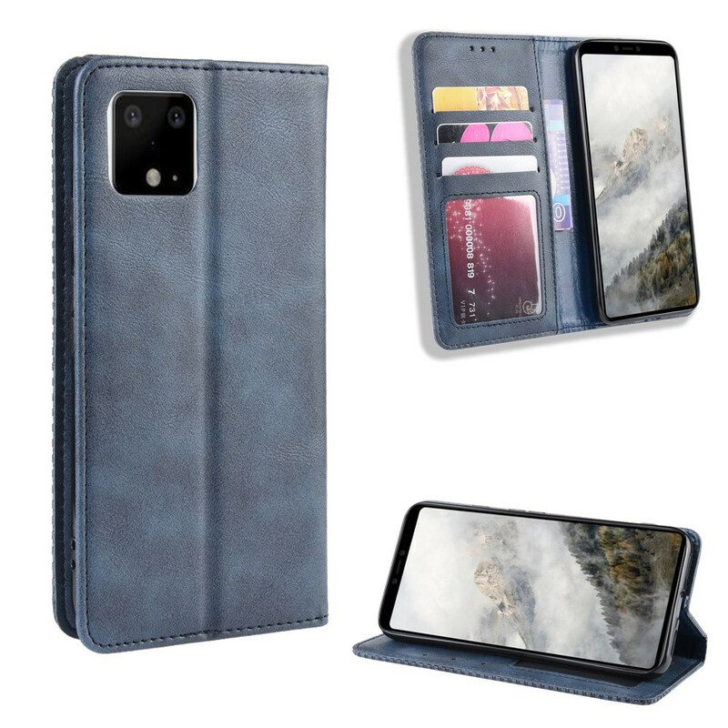 Bescherming Hoesje voor Google Pixel 4 XL Folio-hoesje Gestileerd Vintage Leereffect