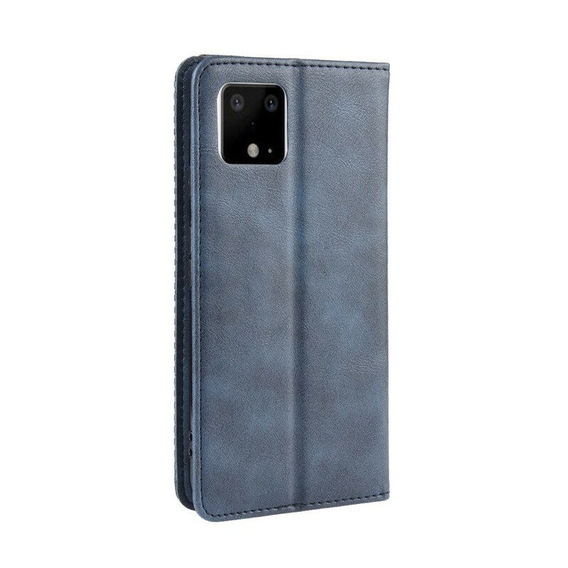 Bescherming Hoesje voor Google Pixel 4 XL Folio-hoesje Gestileerd Vintage Leereffect