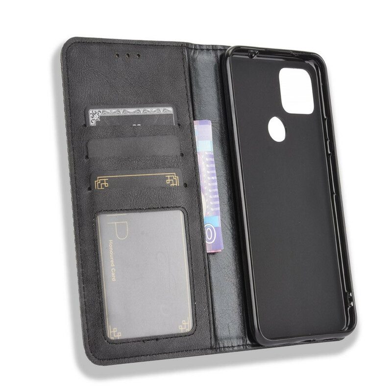 Bescherming Hoesje voor Google Pixel 4A 5G Folio-hoesje 5g Gestileerd Vintage Leereffect