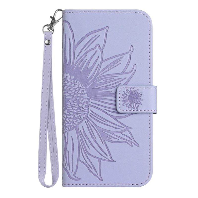 Folio-hoesje voor Xiaomi 13 Lite Zonnebloem Met Lanyard