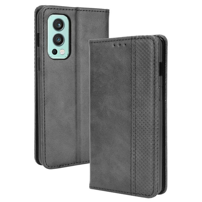 Bescherming Hoesje voor OnePlus Nord 2 5G Folio-hoesje Gestileerd Vintage Leereffect