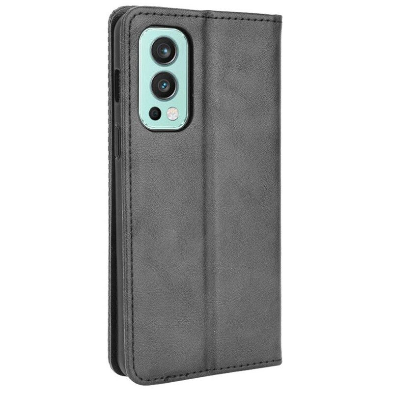 Bescherming Hoesje voor OnePlus Nord 2 5G Folio-hoesje Gestileerd Vintage Leereffect