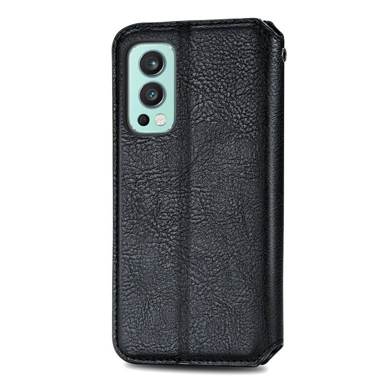 Bescherming Hoesje voor OnePlus Nord 2 5G Folio-hoesje Leereffect Diamanttextuur