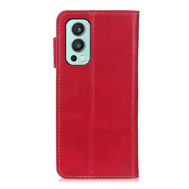 Flip Case voor OnePlus Nord 2 5G Artistieke Naaiknop