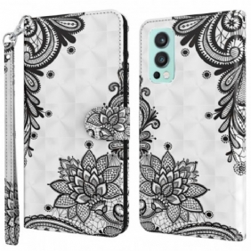 Flip Case voor OnePlus Nord 2 5G Chique Kant